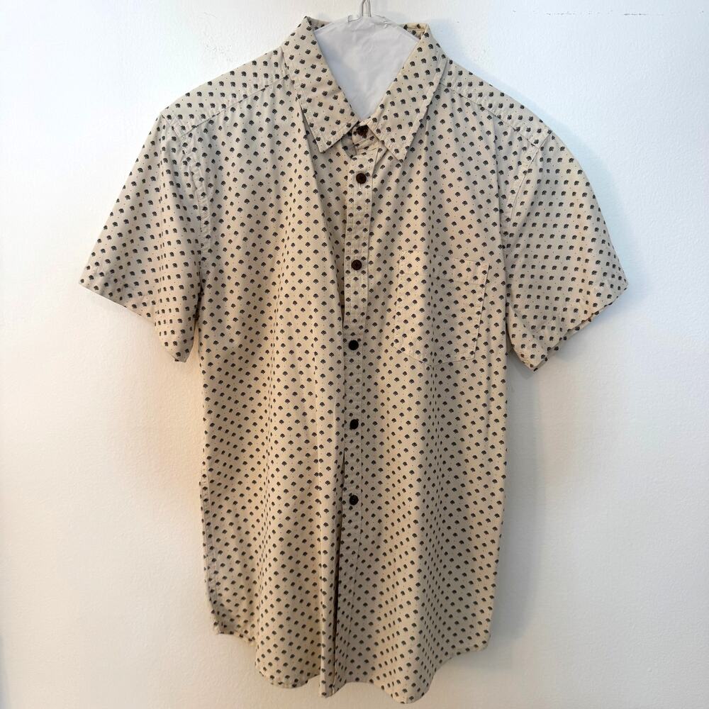 The Original Americano Shirt Mens Medium Beige Geo Print Button Up Casual M